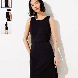 LOFT Scalloped Wrap Back Ponte Dress Sz 18